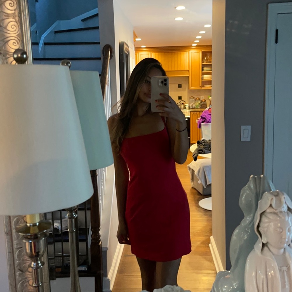 Red cotton dress